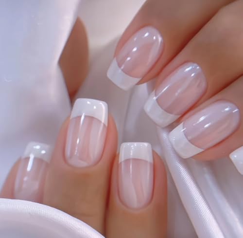 CurvLife Short Square Press On Nails - Apricot Glossy Finish
