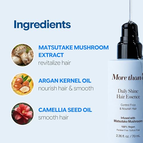 Morethan8 Korean Daily Shine Hair Essence – Vegan Frizz Control Serum 2.36oz