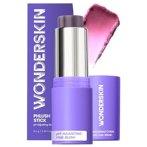 Wonderskin Cream Blush Stick pH-Activated - pHlush Stick Multi-Use, Blush for Cheeks and Lips, Cooling Nourishing Color-Adjusting Makeup