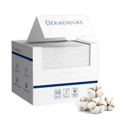 Disposable Face Towels - 50 Biodegradable Makeup Remover Wipes, Extra Soft & Absorbent