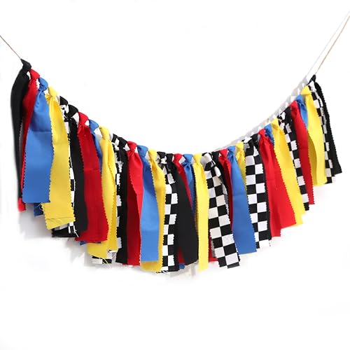 Black and Yellow Gingham Birthday High Chair Banner Garland