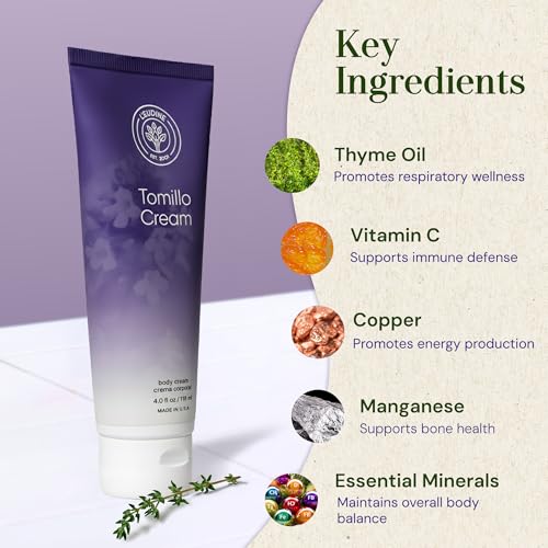 L'eudine Thyme Body Cream – Moisturizing Herbal Massage Cream, 4 fl oz