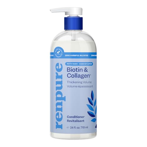 Unscented RENPURE Biotin & Collagen Thickening Conditioner 24oz for Fine Hair