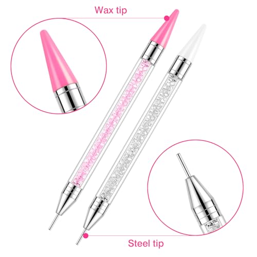 2-Piece Rhinestone Picker Tool Set with 4 Wax Head Refills