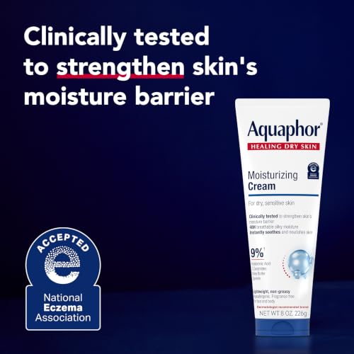 Aquaphor Moisturizing Cream with Hyaluronic Acid - 8 OZ for Dry Skin