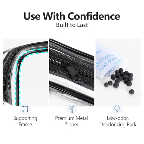 PACKISM TSA Approved Clear Travel Toiletry Bag for Cosmetics & Essentials