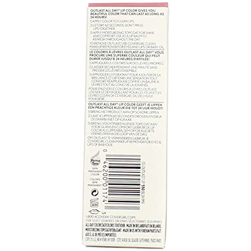 CoverGirl Outlast Lip Color Mauve 2-Pack - Long-Lasting Lipstick, Purple Variant