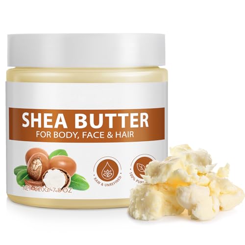 Bieyoc Unrefined Shea Butter - Natural Hydrating Body & Face Moisturizer, 7.8 oz