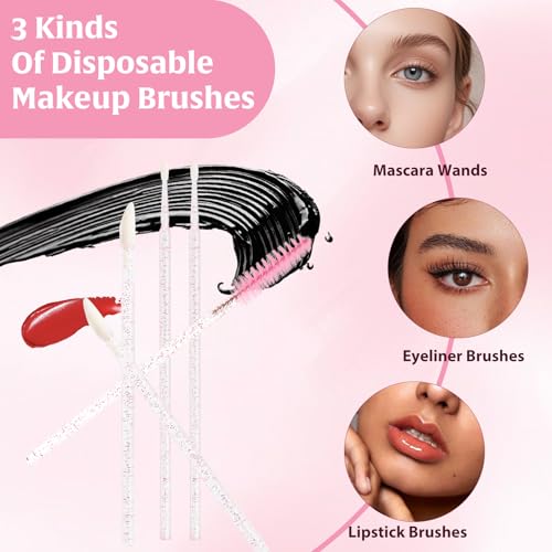 Pink Disposable Makeup Applicators Kit with Organizer - 206 pcs Professional Tools