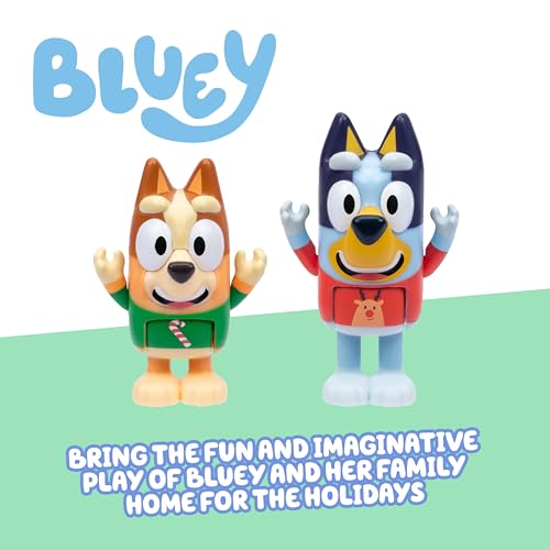 Bluey and Bingo Christmas Ornament Pack - 2 Poseable Mini Figures