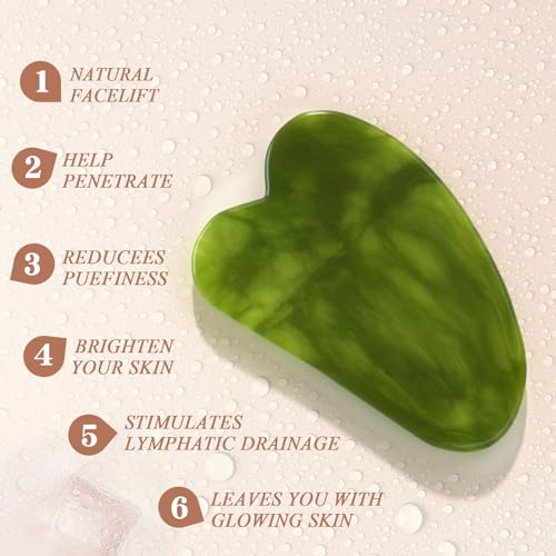 Gua Sha & Jade Roller Set for Face and Body - Grey