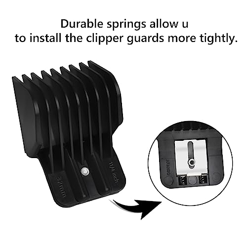 CR8GR8 8 Pack Hair Clipper Guards for Wahl & Andis - Adjustable Combs