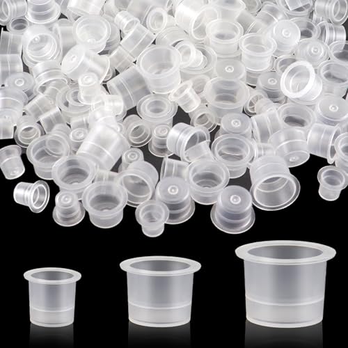 300 Tattoo Ink Caps - Small, Medium & Large Cups for Artists