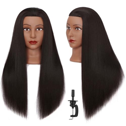 26-28" Synthetic Fiber Cosmetology Hair Mannequin Head 7E9913W2720