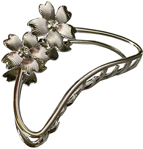 Double Flower Shaped Metal Hair Claw Clips - 4 Colors, Durable & Elegant