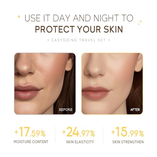 4-Piece Hydrating Skincare Travel Kit - Facial Cleanser, Cream & Serum
