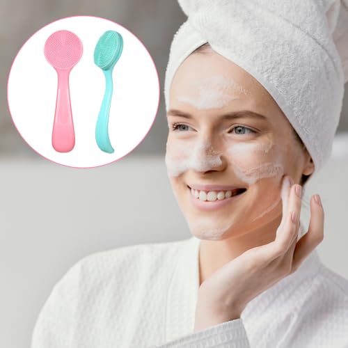 2-Pack Silicone Facial Cleansing Brush Set - Exfoliating Scrubbers