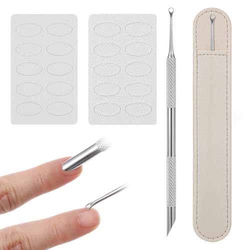 Dual-Ended Cuticle Scraper Tool for Nail Care with Case