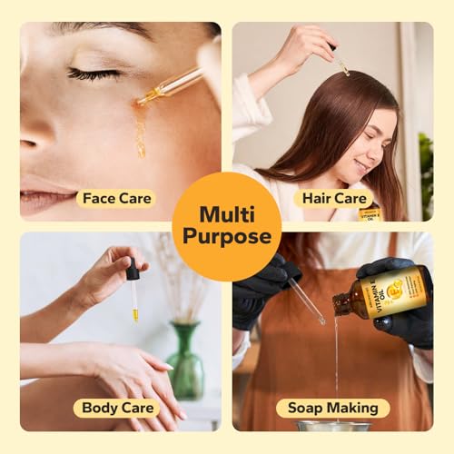 Organic Vitamin E Face and Body Oil with Jojoba & Almond Oils - 4.05 Fl Oz