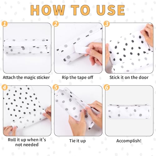 2-Pack Black Polka Dot Classroom Door Window Covers - 47x11in