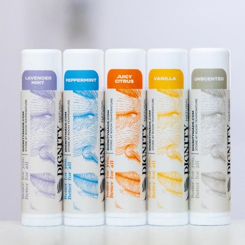 Moisturizing Lip Balm Set - Fragrance-Free with Cocoa Butter & Coconut Oil, 5-Pack