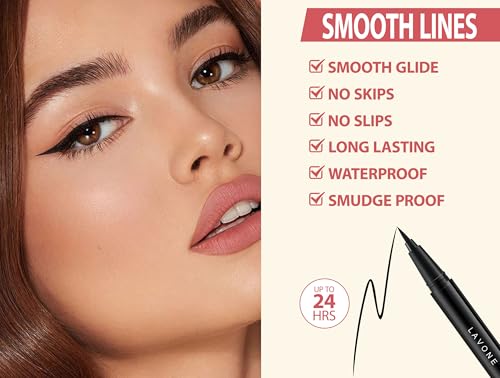 LAVONE Waterproof Eyebrow Pen Kit Dark Brown - Microblading & Pomade Makeup Set