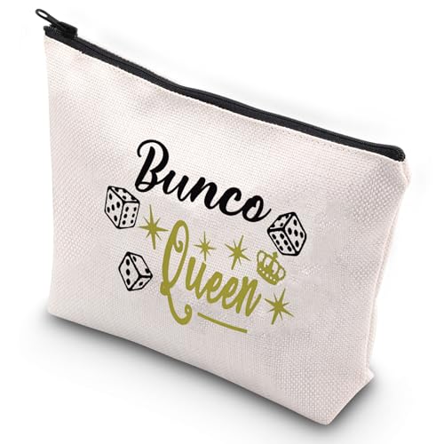Bunco Queen Canvas Cosmetic Bag - Durable Toiletry Organizer for Game Night