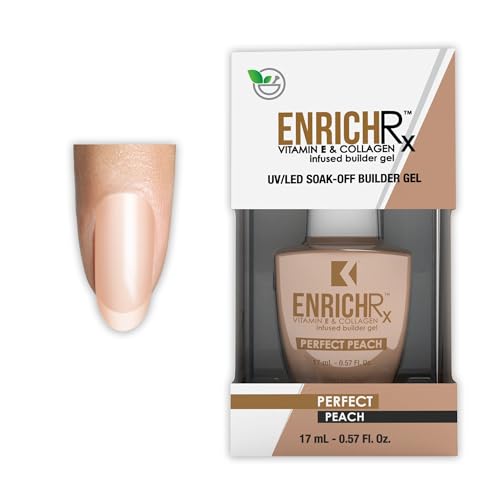 KUPA EnrichRx Builder Gel - Perfect Peach, Vitamin E & Collagen, 0.57 Fl Oz