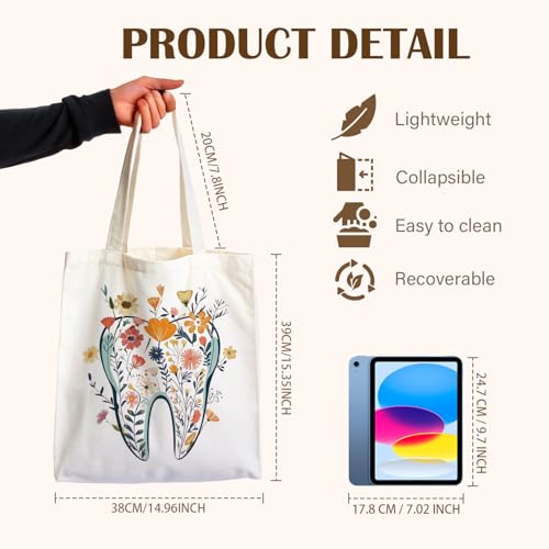 Dental Canvas Tote Bag - Perfect Gift for Hygienists & Dentists