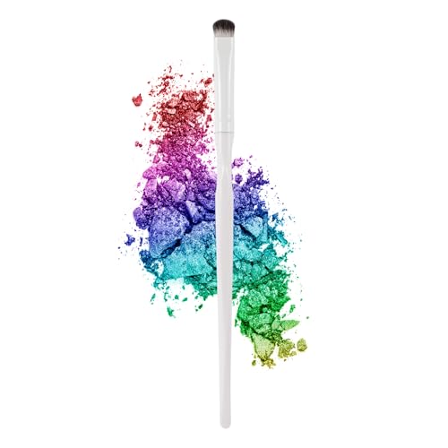 White 1PCS Eyeshadow Smudge Brush - Precision Blending Makeup Tool with Curved Handle