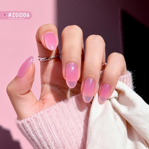 OpenLive Jelly Nail Polish Set - 12 Colors 5ML with Base & Top Coat - No Lamp Needed
