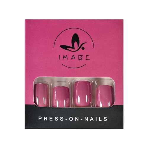 Rose Pink Press-On Nails - Short Reusable Acrylic Nail Set (24pcs)