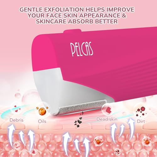 PELCAS Electric Dermaplaning Tool for Face - Rose Pink, 3 Speeds