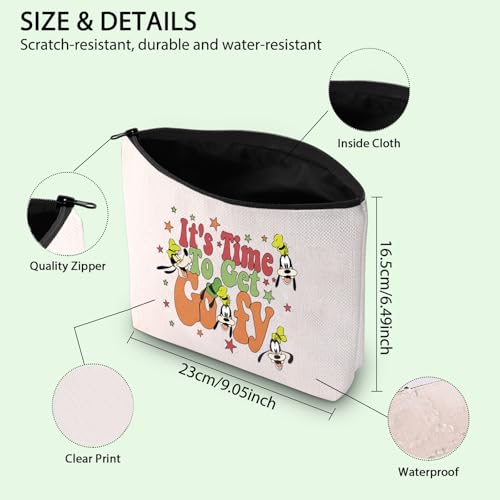 FOTAP Get Goofy Cartoon Dog Makeup Bag - Travel Cosmetic Organizer