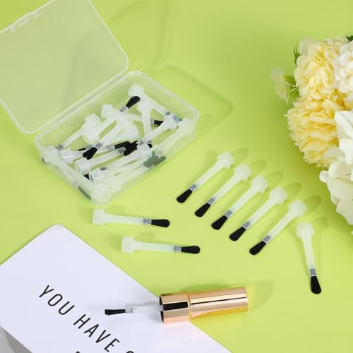 25 Disposable Nail Polish Brushes Kit with Handle - Soft Bristles