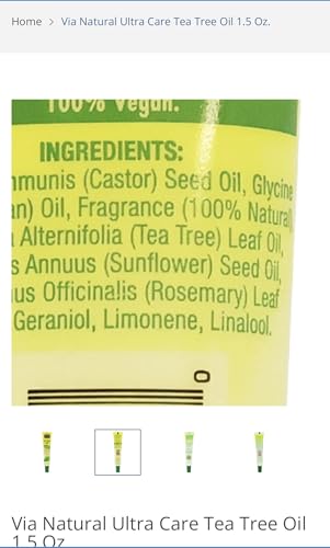 100% Natural Tea Tree Oil - 1.5 Fl Oz by Via Natural