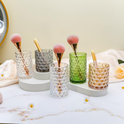 DASITON Iridescent Glass Makeup Brush Holder - Multifunctional Organizer
