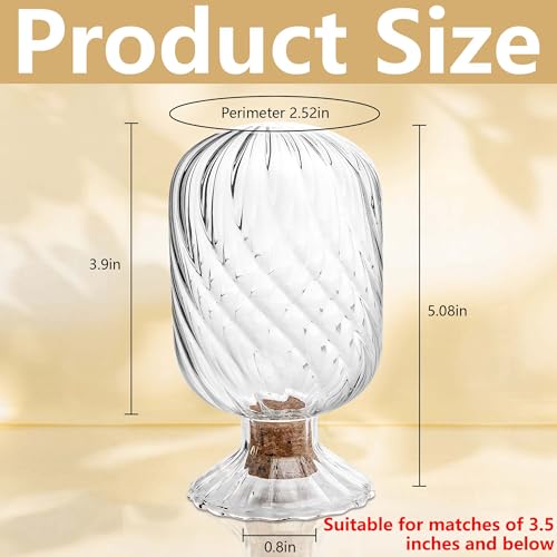 Helix Shaped Glass Match Holder for Scented Candles - 3.5 Inch