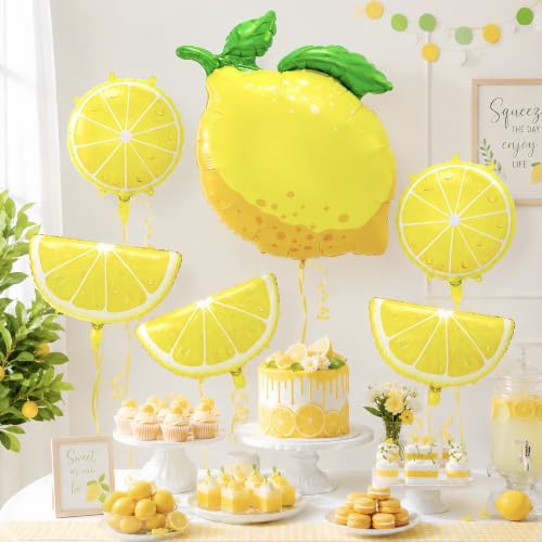 6Pcs Lemon Balloons Set for Summer Parties & Celebrations