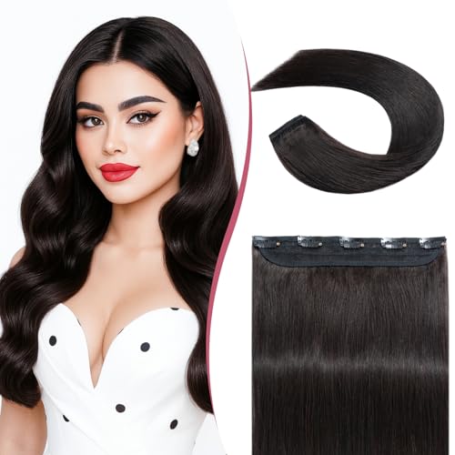8 Inch Natural Black Clip-In Hair Extensions - 5 Clips Remy Human Hair for Women