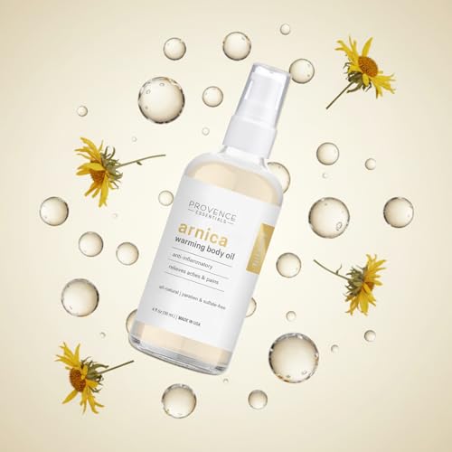 Provence Essentials Arnica Warming Body Oil - Natural Massage Oil, 4 fl oz