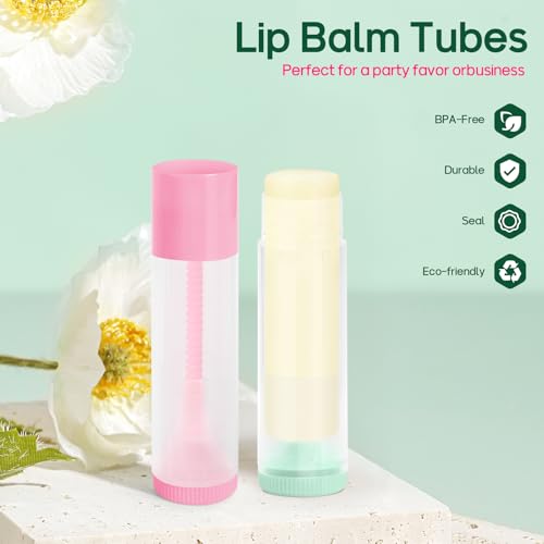 Green Cap 50Pcs Lip Balm Tubes 5.5ml BPA-Free Twist-Up Containers for DIY Lipstick