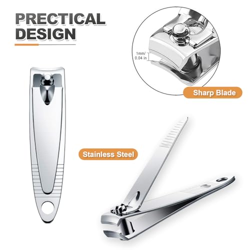 16-Piece Bulk Nail Clippers with Keychain Ring - Travel & Home Use Set