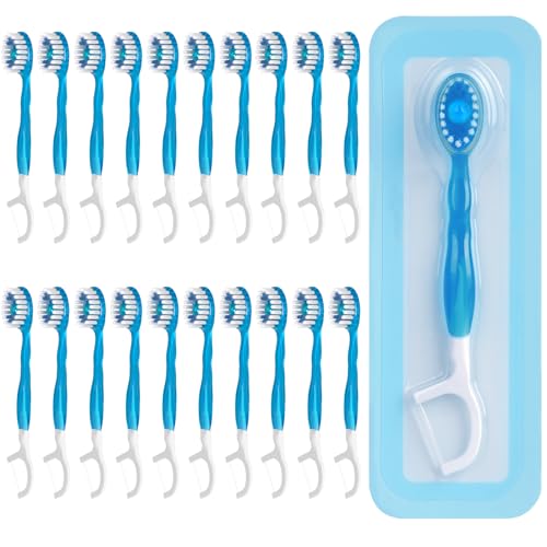 20 Count Disposable Toothbrushes with Toothpaste - On The Go Mini Brushes