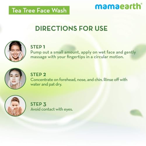 MAMAEARTH Tea Tree Face Wash with Neem - 250ml Pump Bottle