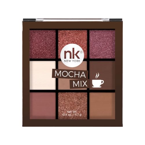 Nicka K New York Nine Color Eyeshadow Palette Mocha Mix - Highly Pigmented, Long-Lasting Makeup