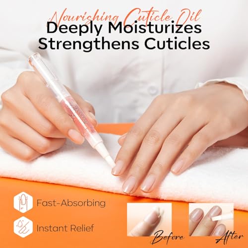 Modelones Cuticle Remover Kit Cuticle Remover Liquid & Cuticle Oil Pen Nail Kit w/Cuticle Trimmer Nail Stuff & File Cuticle Pusher & Nippers Manicure Kit for Women Nail Tools Manicure Set Nail Care