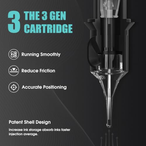 STIGMA #10(23RM) Disposable Curved/Round Magnum Tattoo Needle Cartridges 20Pcs EN05-1023RM