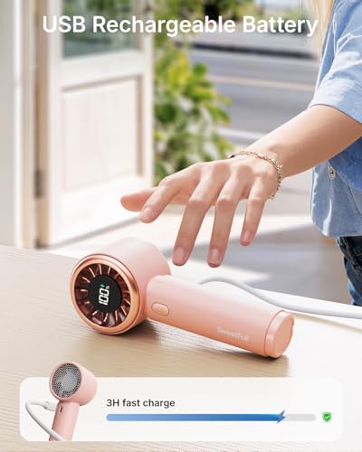 SWEETFULL Portable Handheld Fan - Mini Rechargeable with 5 Speeds