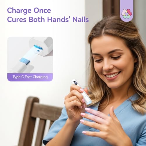 SAVILAND Portable UV Nail Lamp - Rechargeable, Dual Timer, Fast Curing